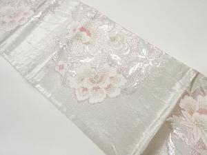 草花模様織出し袋帯